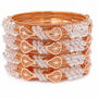  Rose Gold Crystal Bangles Set (Pack of 4)